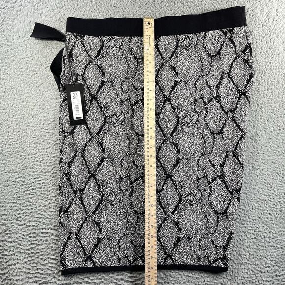 Gabrielle Union NY&C Snake Print Knit Faux Wrap Skirt Gray Black Plus XXL NWT - Picture 8 of 11